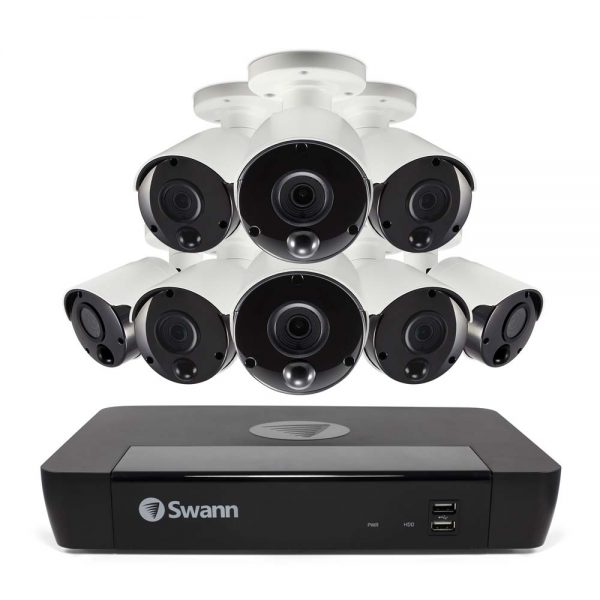 SWNVK-1675808 Swann 16 Channel Security System: 5MP Super HD NVR-8580 with 2TB HDD & 8 x 4 x 5MP Thermal Sensing Bullet Cameras NHD-865MSB