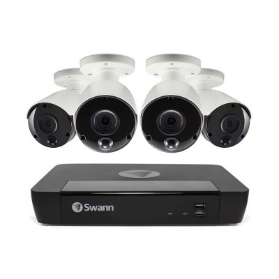 SWNVK-885804 Swann 8 Channel Security System: 4K Ultra HD NVR-8580 with 2TB HDD & 4 x 4K Thermal Sensing Bullet Cameras NHD-885MSB